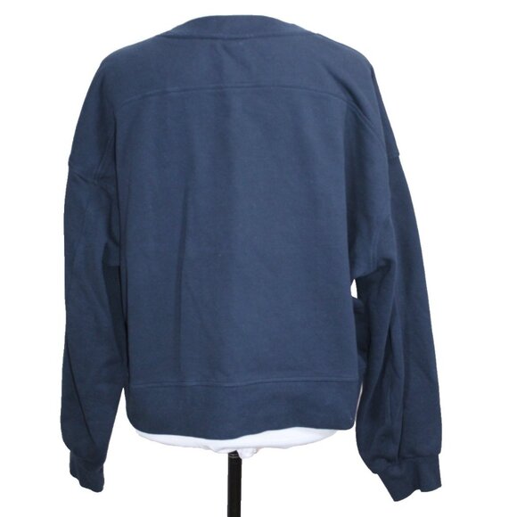 LULULEMON Perfectly Oversized Cropped Crew Softstreme True Navy Blue Pullover 12 - Picture 3 of 9